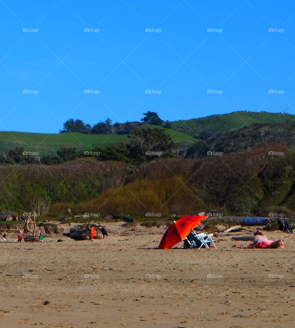 People enjoying the beach