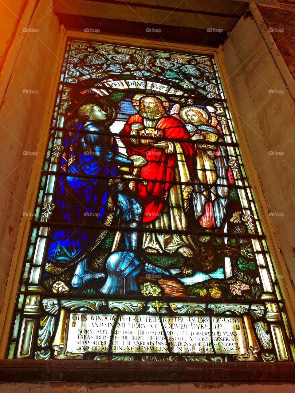 Stained glass window. 