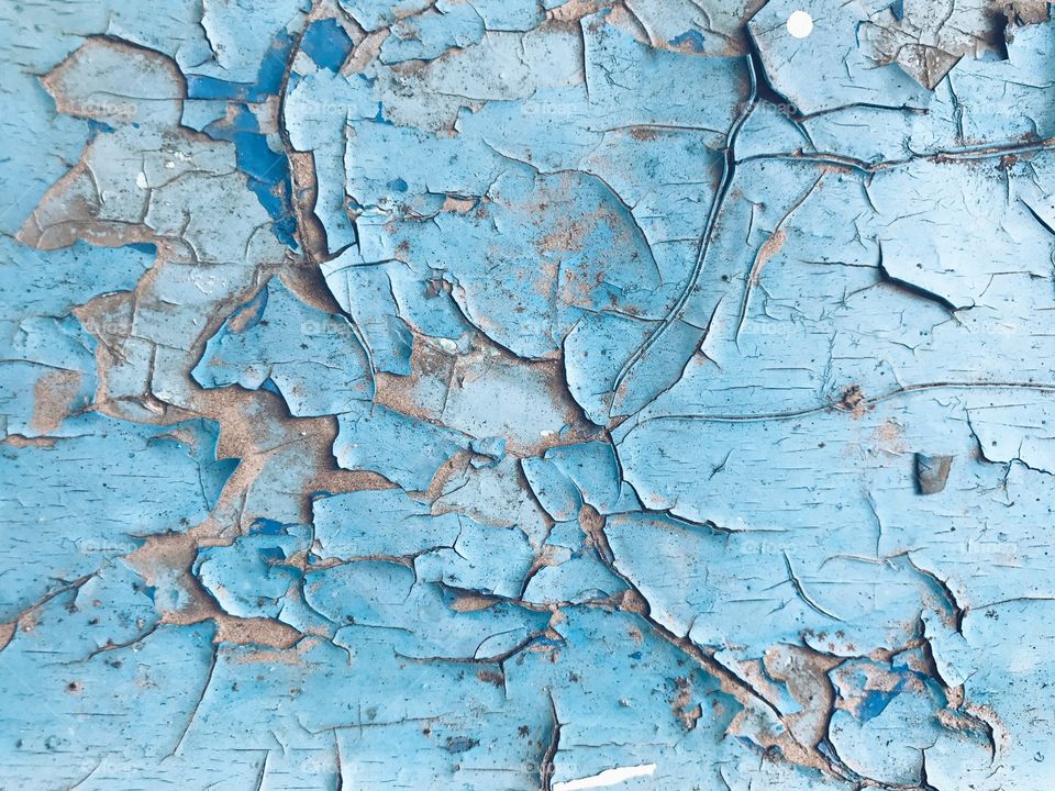 Close-up of blue weathered wall