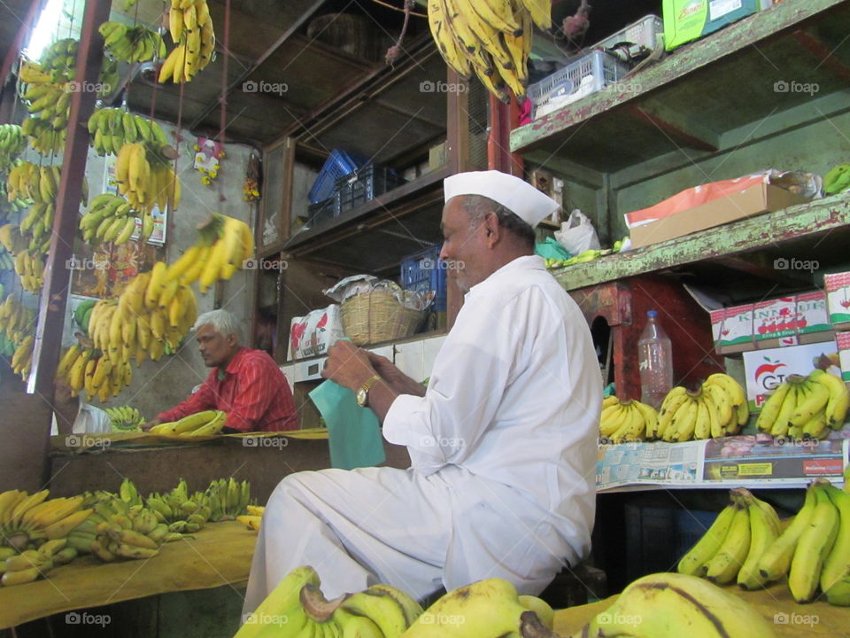 The banana man at the market
