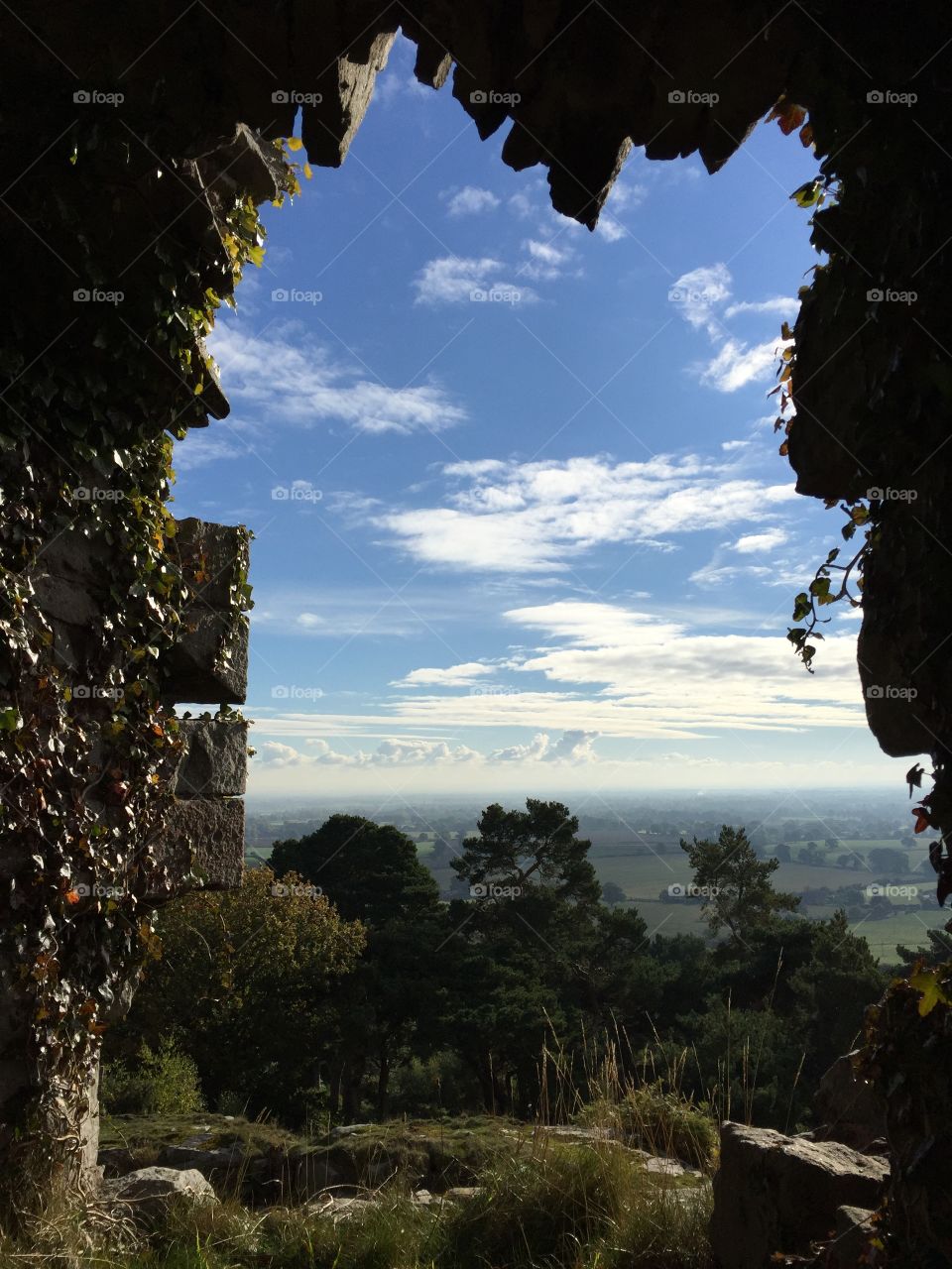 View through ruin window - Beeston Castle, October 2015