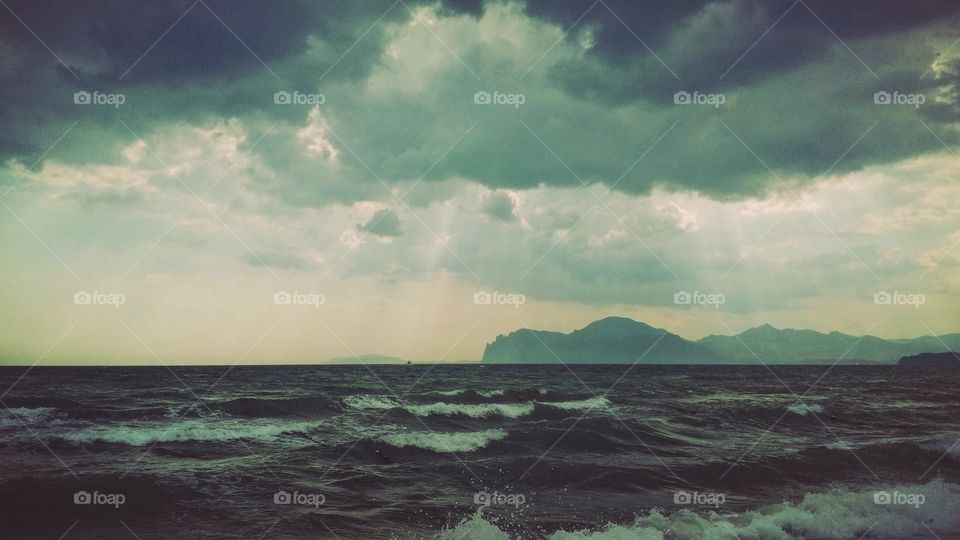 Storm in sea 