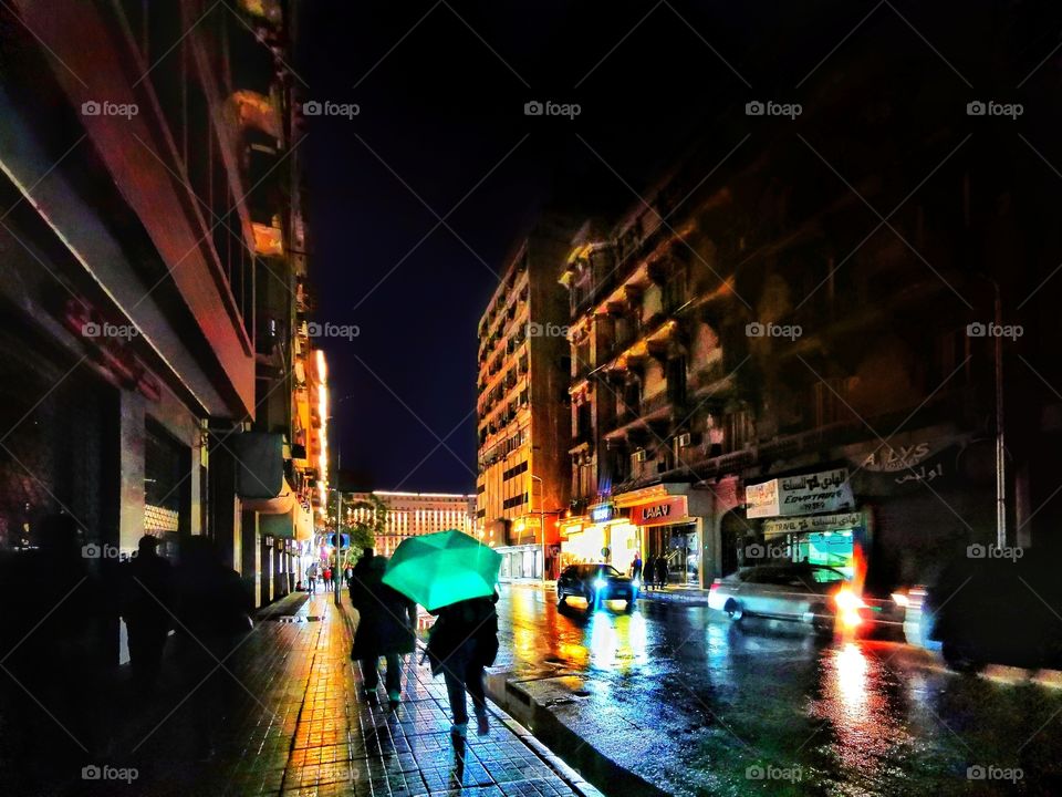 Rain at night