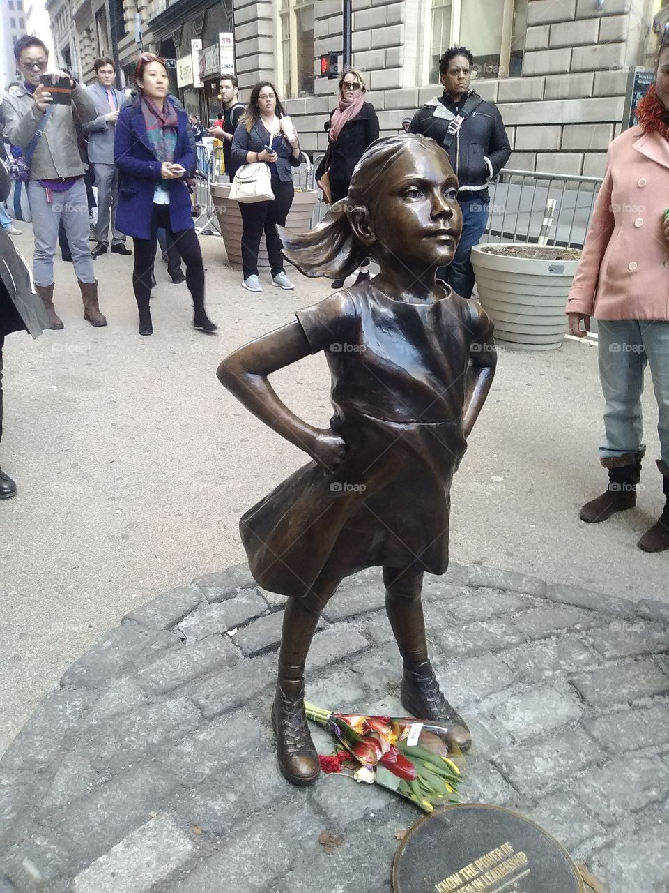 Fearless Girl facing the Charging Bull on Wall Street