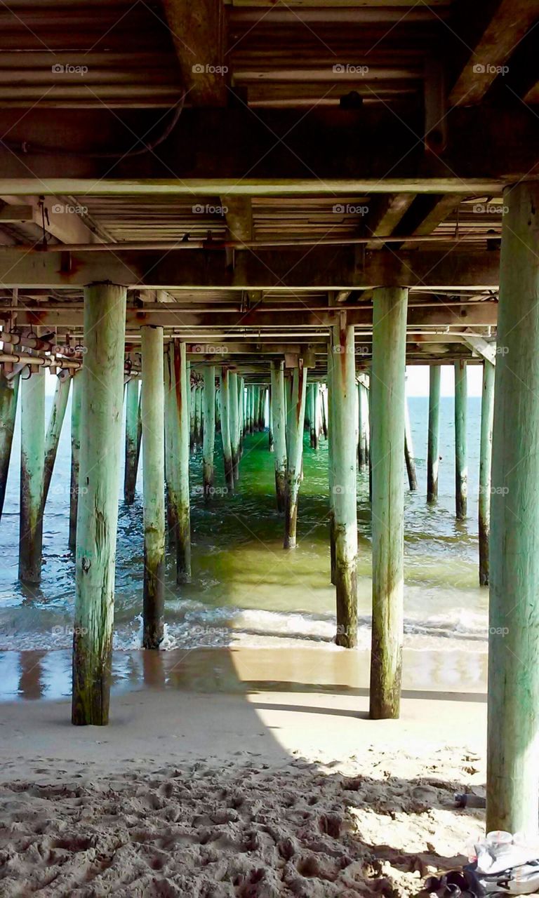 Under the boardwalk Old Orchard Beach Maine 