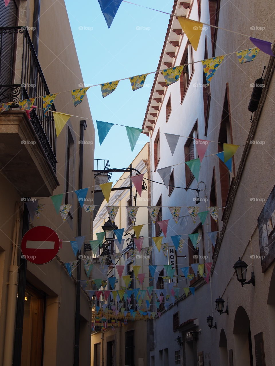 street decorated for popular holidays in Tossa de Mar