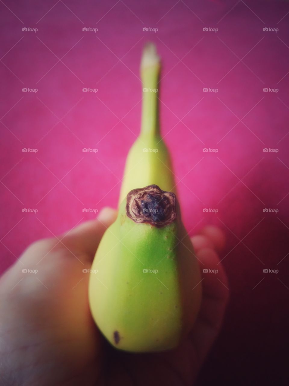 Yellow Banana on a Pink Background