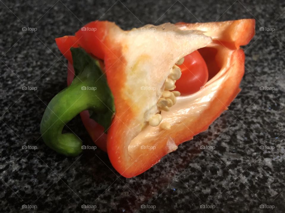 Two red peppers 