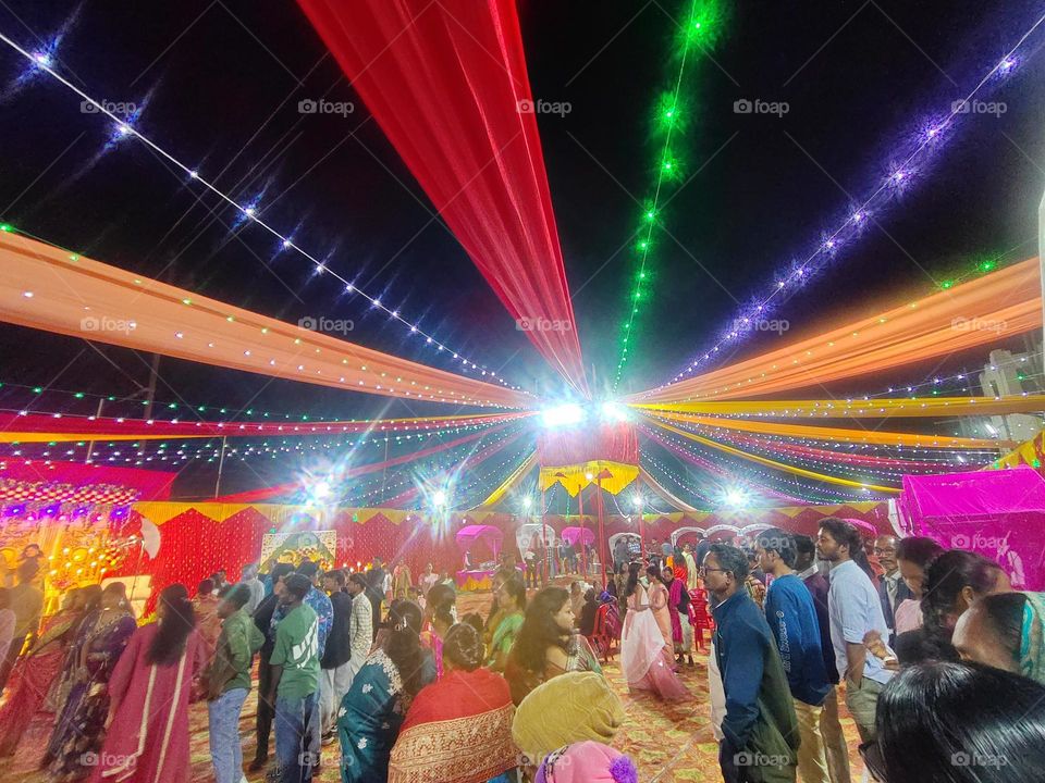 colourful celebration in wedding