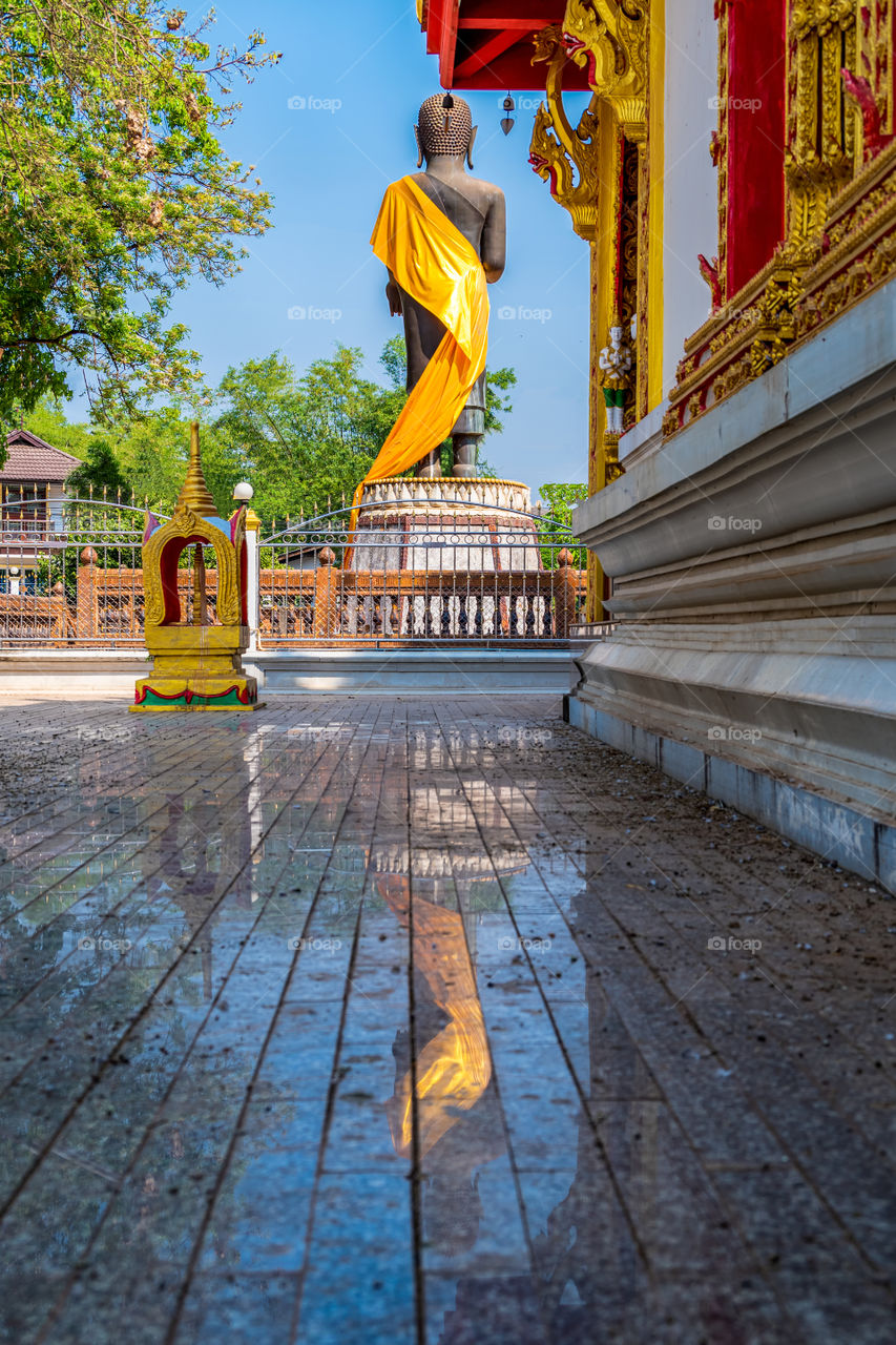 Beautiful scene of buddha and background in Thailand