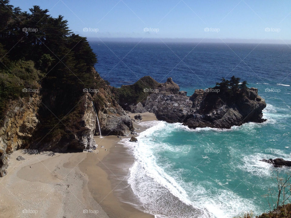 beach ocean nature waterfall by optostar