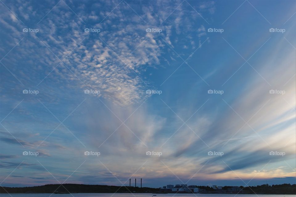 Sky blue light Sea lanscap