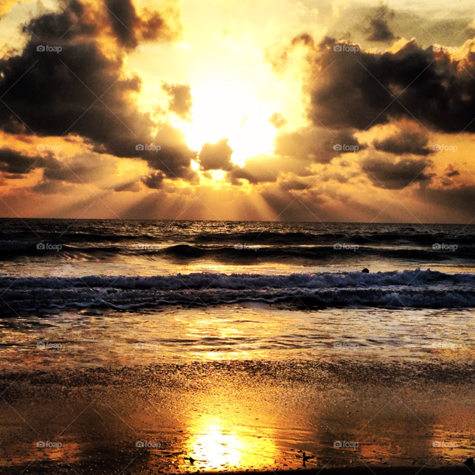 beach sun sunrise sea by ranazr