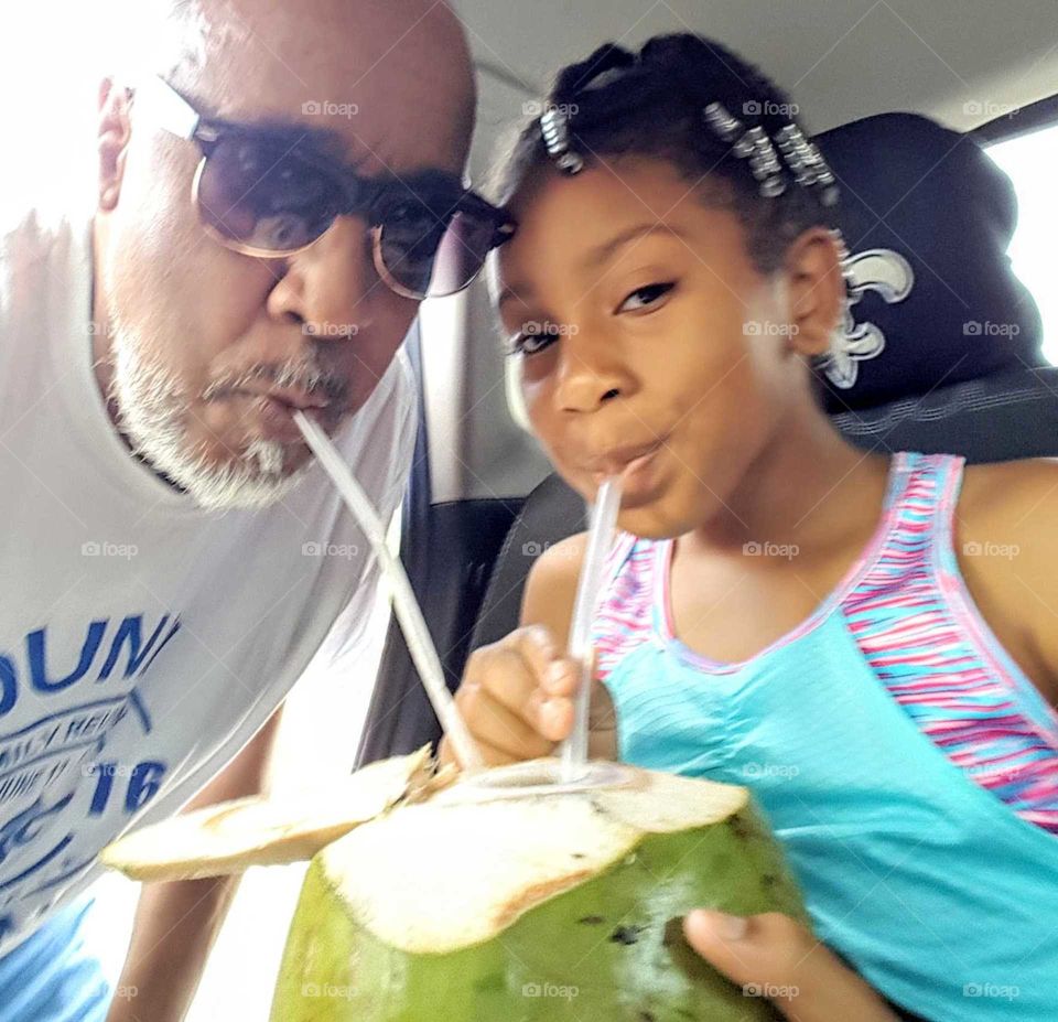 Sharing coconut water
