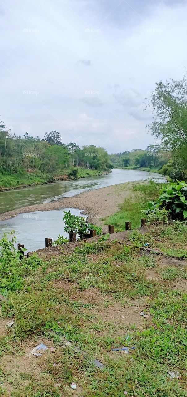 Nguri Railway Bridge with Brantas River in  Blitar - Tulungagung Regency Border