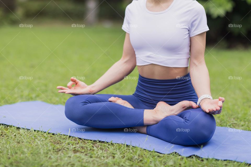 Woman practicing yoga 