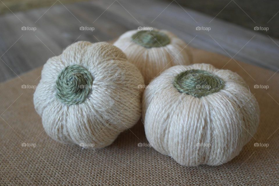 Jute twine pumpkins, autumn ornament 