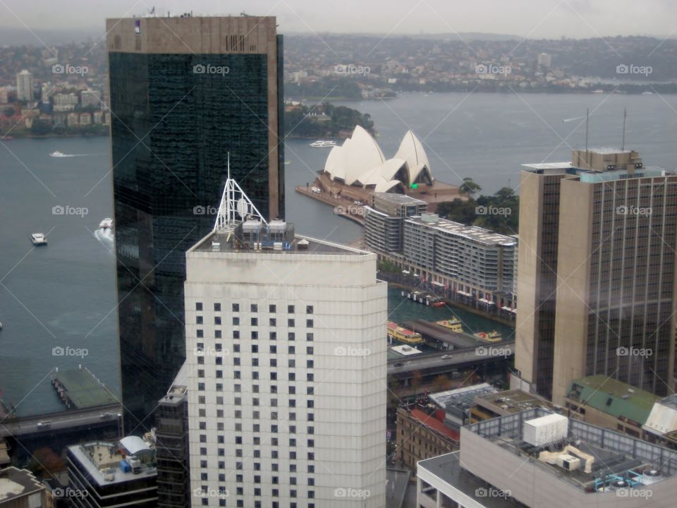 Looking Over Sydney Window View. Opera House and Environs