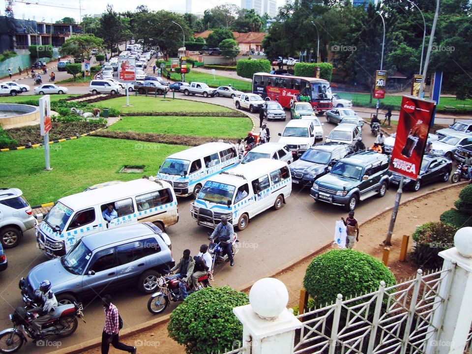Roundabout in Kampala, Uganda 