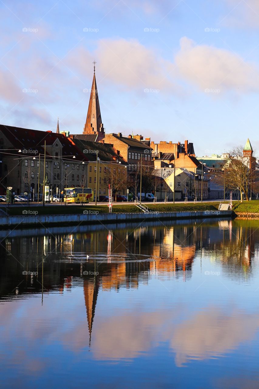 Swedish%20town. A%20sunny%20quite%20morning%20in%20the%20city