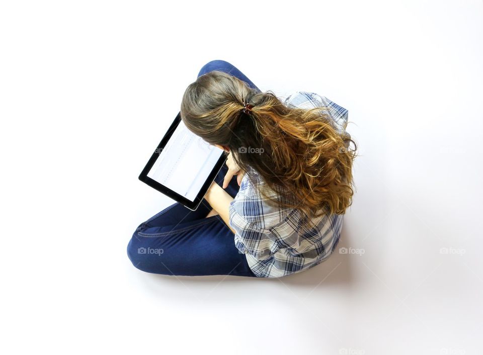 Girl using a tablet