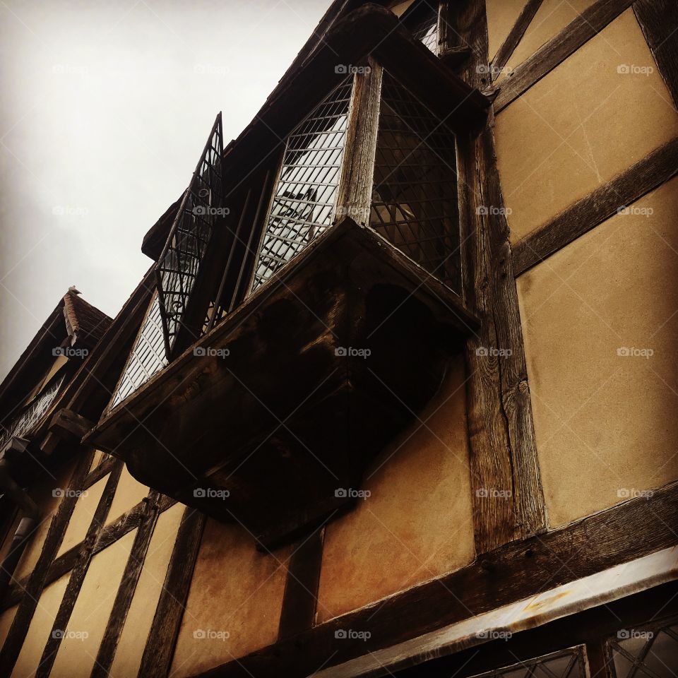 Window on Shakespeare birthplace in Stratford 