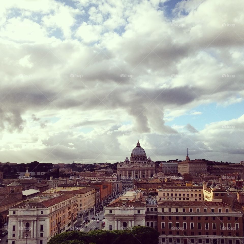 View over Rome and the Vatican. Taken from the top of Castel Sant'Angelo