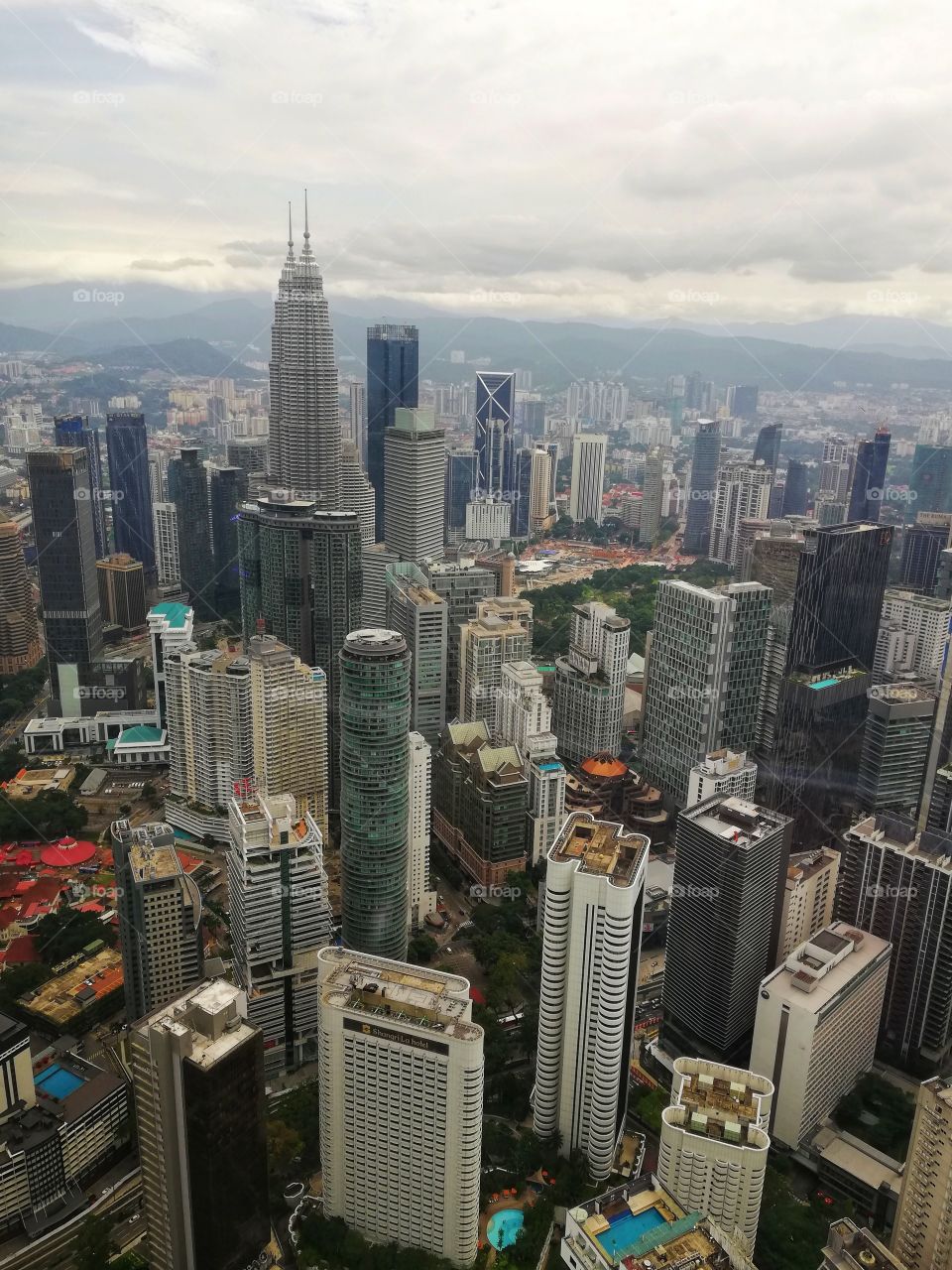 Kuala Lumpur skyline photographed from above