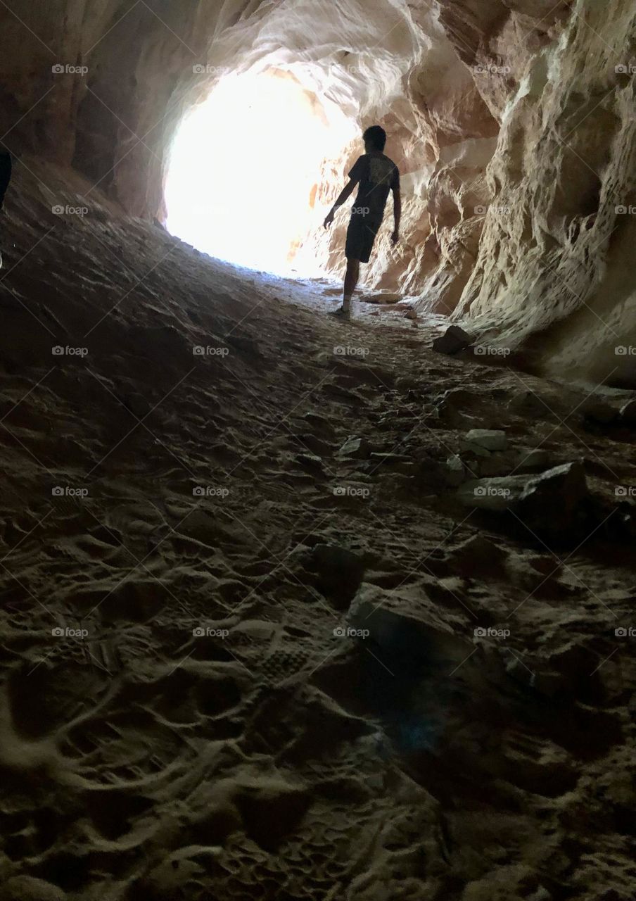 Walking in a cave