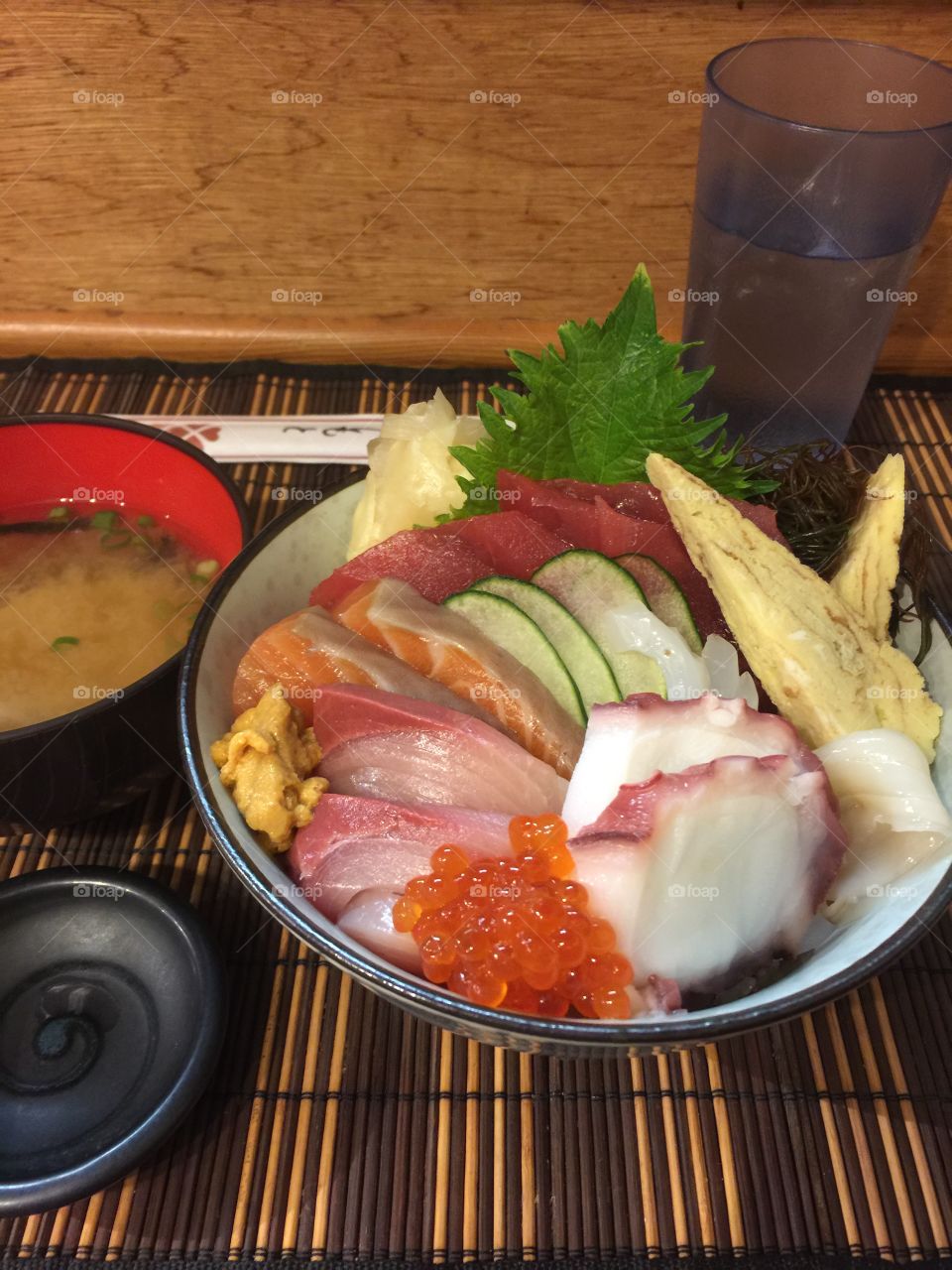 Chirashi Bowl with Miso Soup