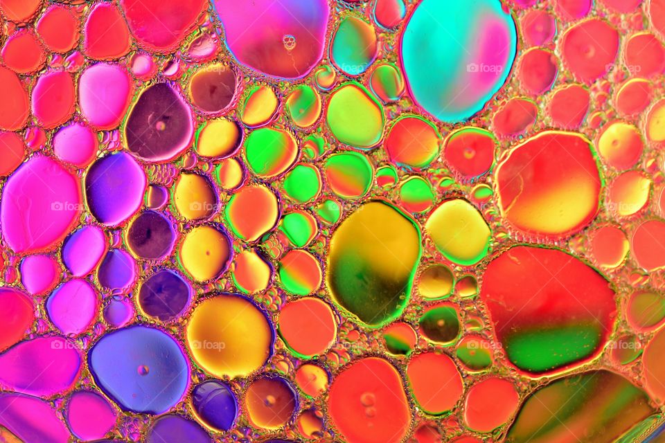 Soap bubbles on a colourful background