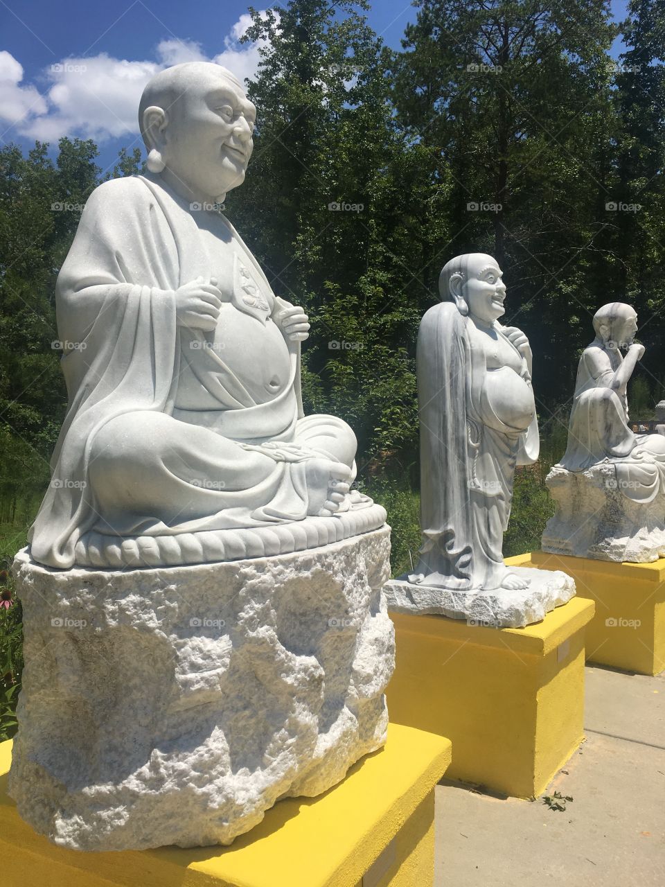 Stone Buddhas at a monastery