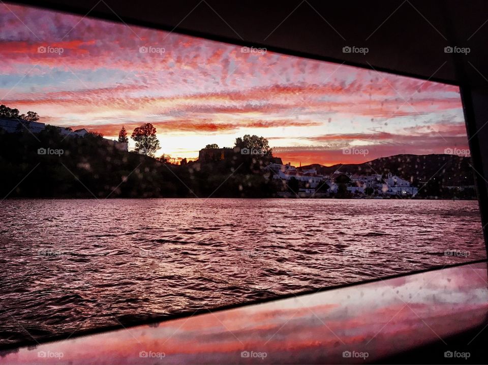 sunset on the Guadiana river