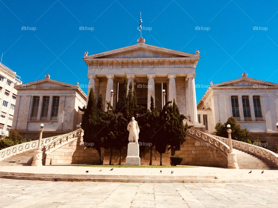 Greek National Library building in central Athens 
