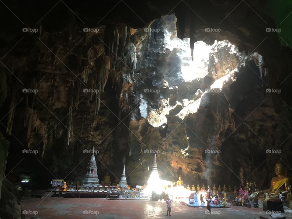 Cave temple in petchaburri thailand