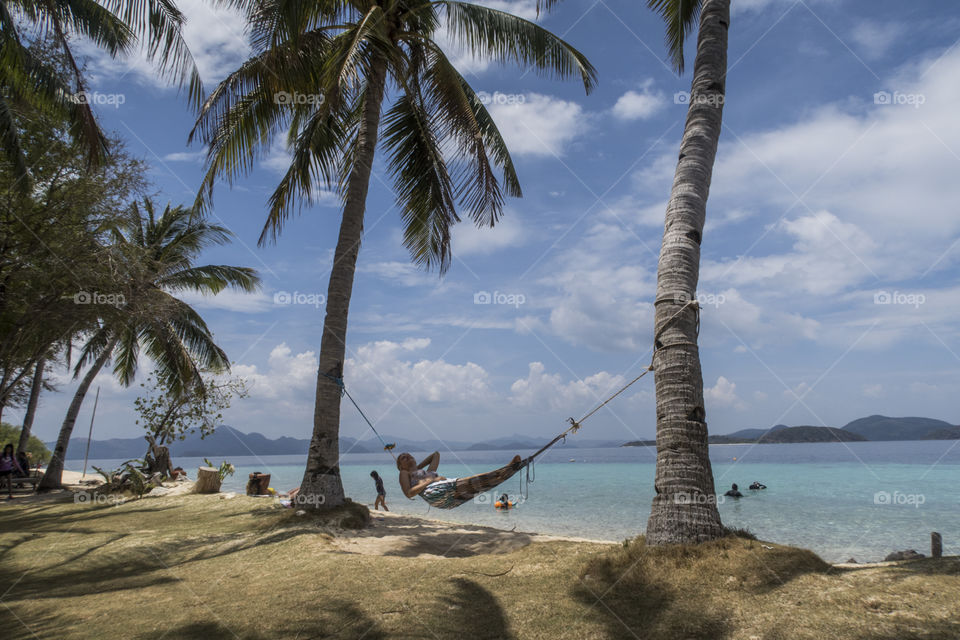 Hammock, sea views, shade from palms - no better way to relax