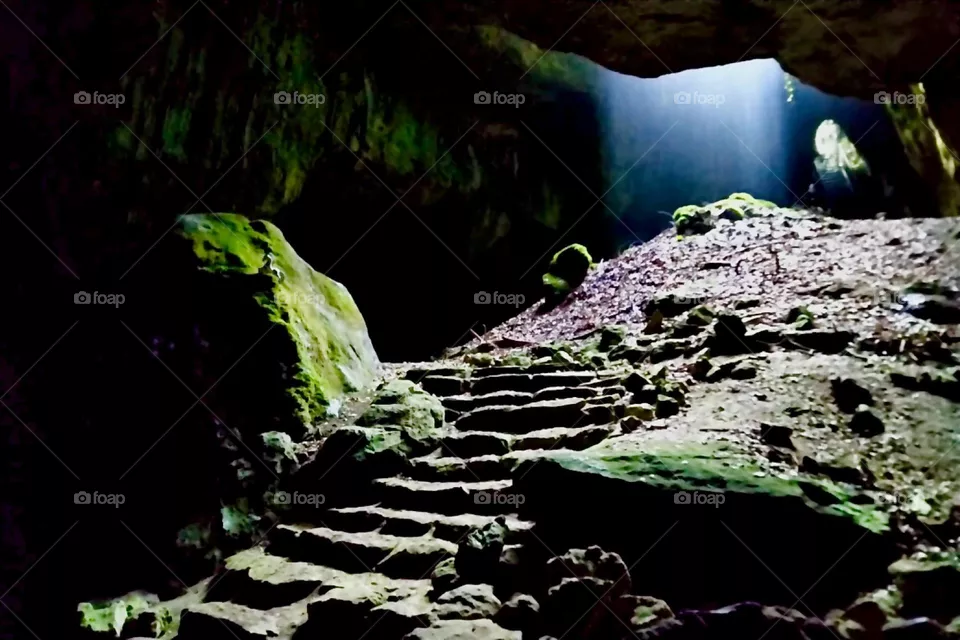 The “Einhornhöhle” or “Unicorn Cave” by “Scharzfeld” in “Harz“, „Saxony-Anhalt“ in former „East Germany“ supposedly opened up suddenly to swallow the missionary hunters of an old wise woman who escaped riding a unicorn. 2024. Hypnotic Productions