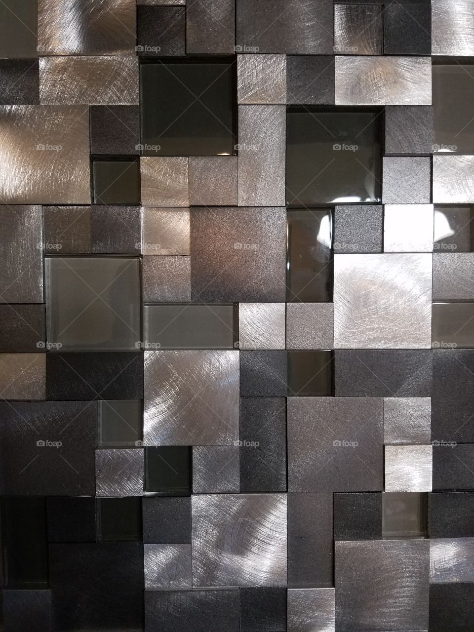 Texture- Glass Aluminum Squares Grey/Gray Shades