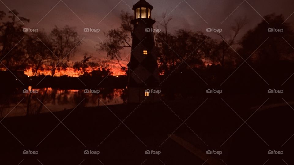 As night near the Lighthouse start’s it journey through the Night providing guidance. 