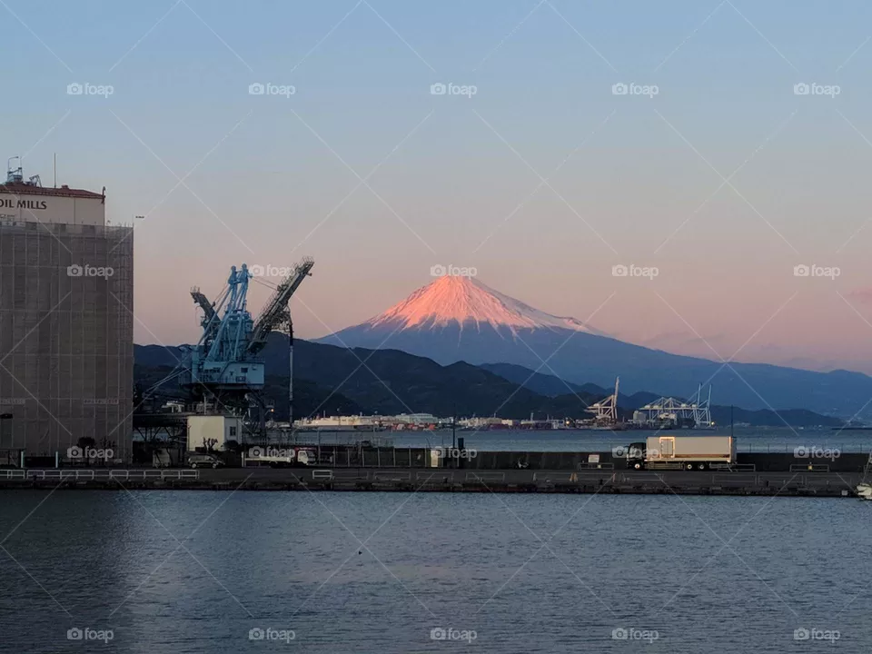 Mount fuji and beautiful sunset