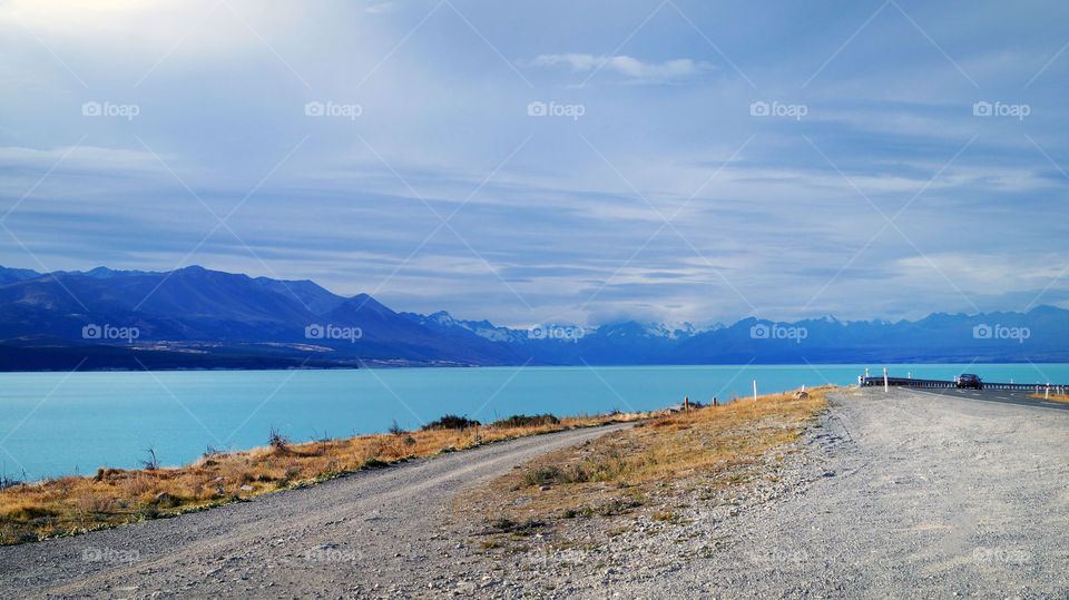 Idyllic view of lake pukaki