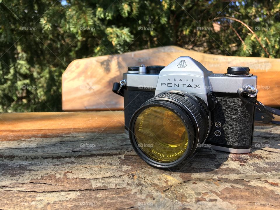 Asahi Pentax Spotmatic SP1000 with Super Multi Coated Takumar 50mm f1.4 and a yellow filter, loaded with Kodak Tri-X 400