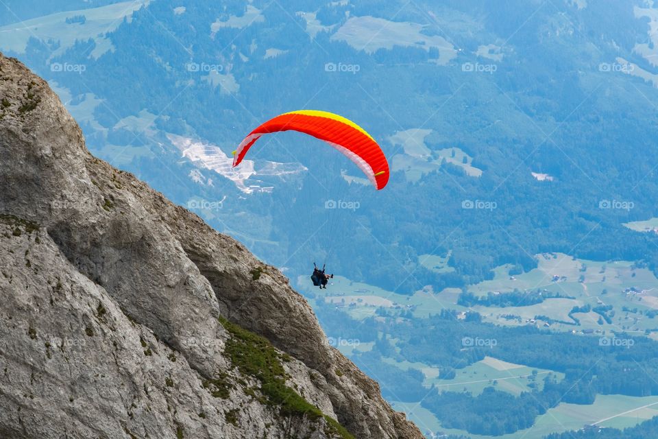 skydiving in the Alps.