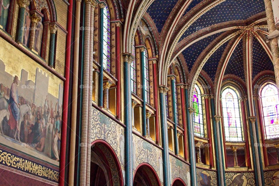 detail of the ceiling of the cathedral country