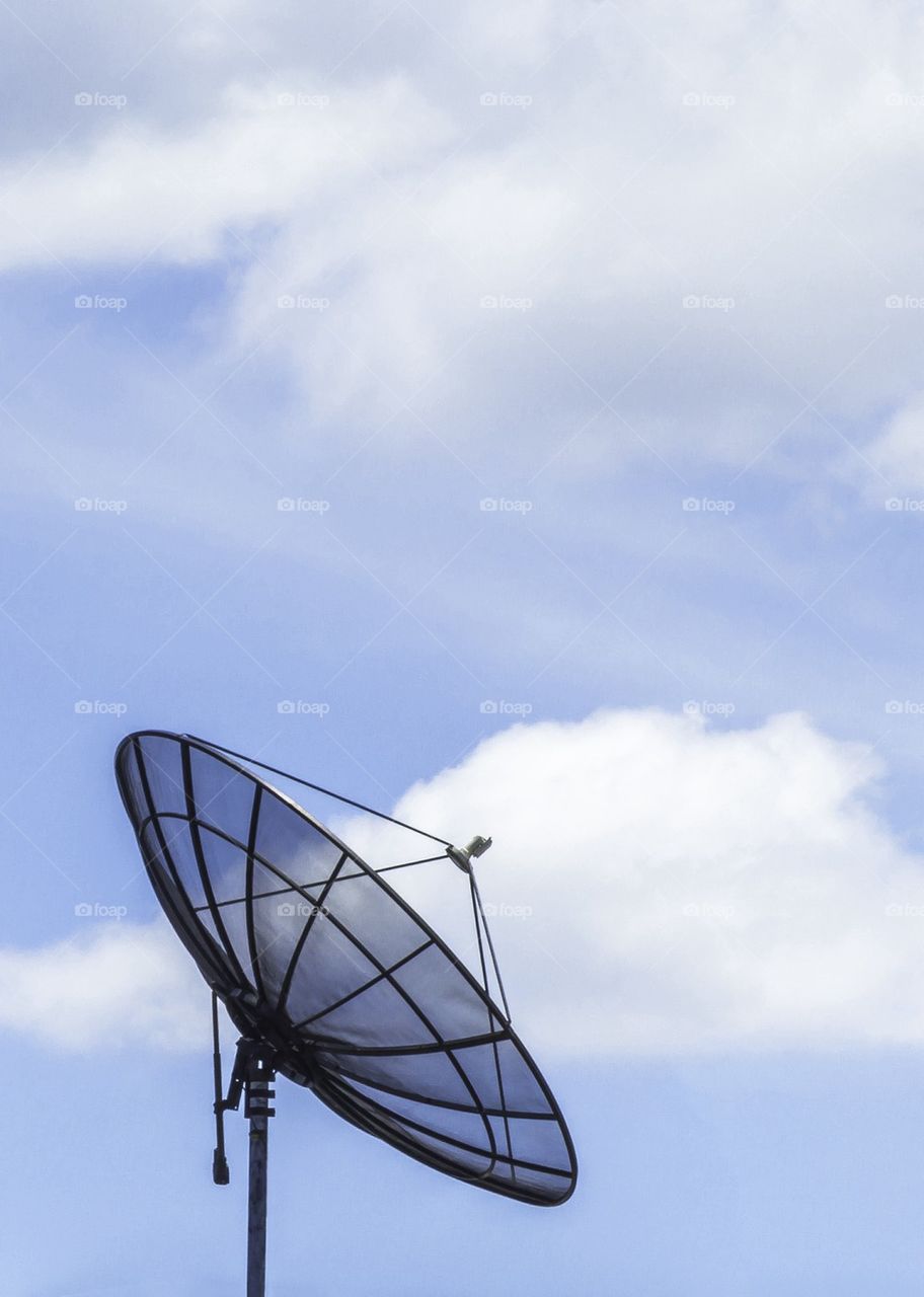 Satellite dish and blue sky