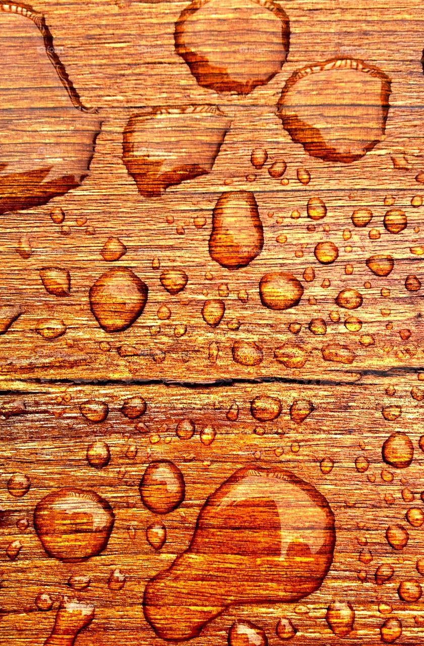 Rain on wood