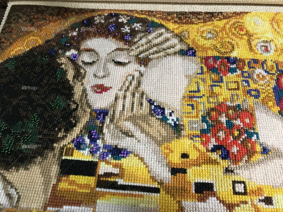 The Kiss (counted cross stitch)