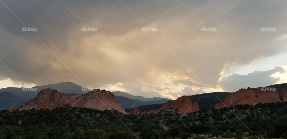 sunset garden of the gods