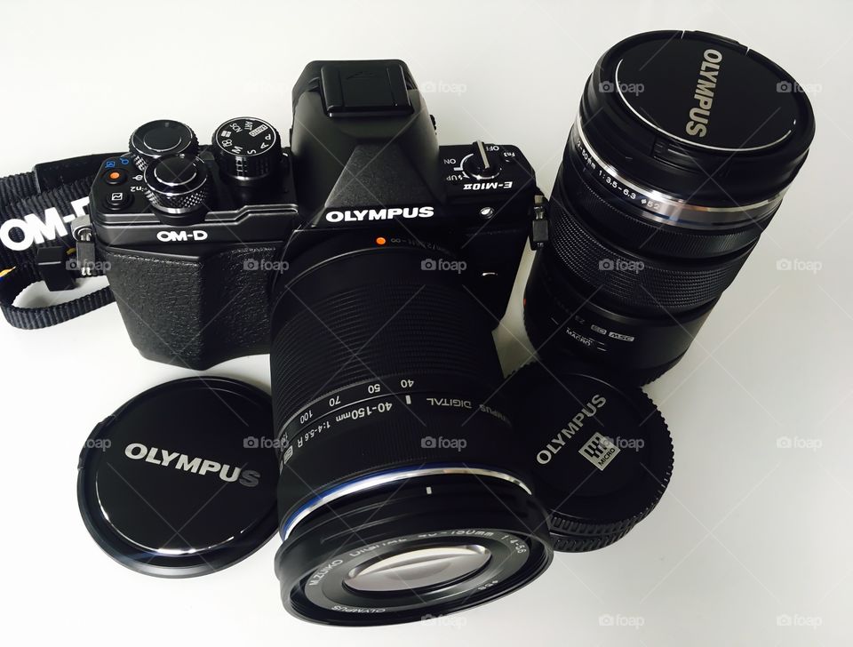 Photography equipments. Camera- Olympus OM-D E-M10 Mark II /Lenses- Olympus M.ZUIKO 40-150mm / M.ZUIKO 12-50mm /Lens caps