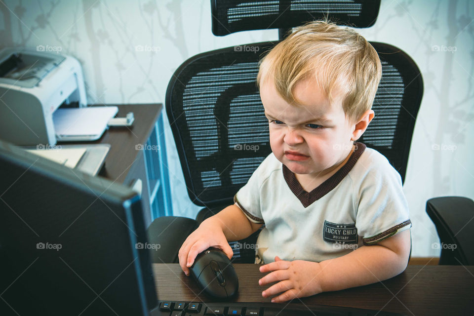 Boy using computer